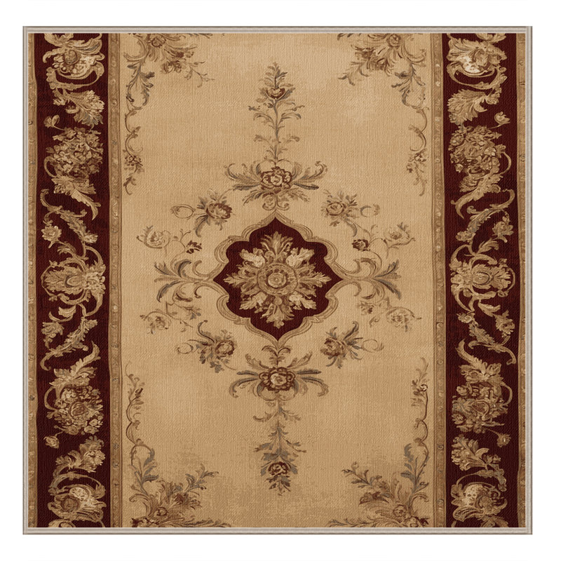 Machine Washable French Brown Area Rug, Square 8'
