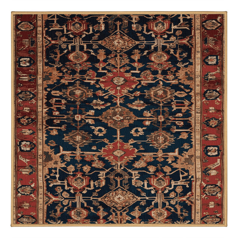 Tapis brun lavable à la machine, Carré 5 pi