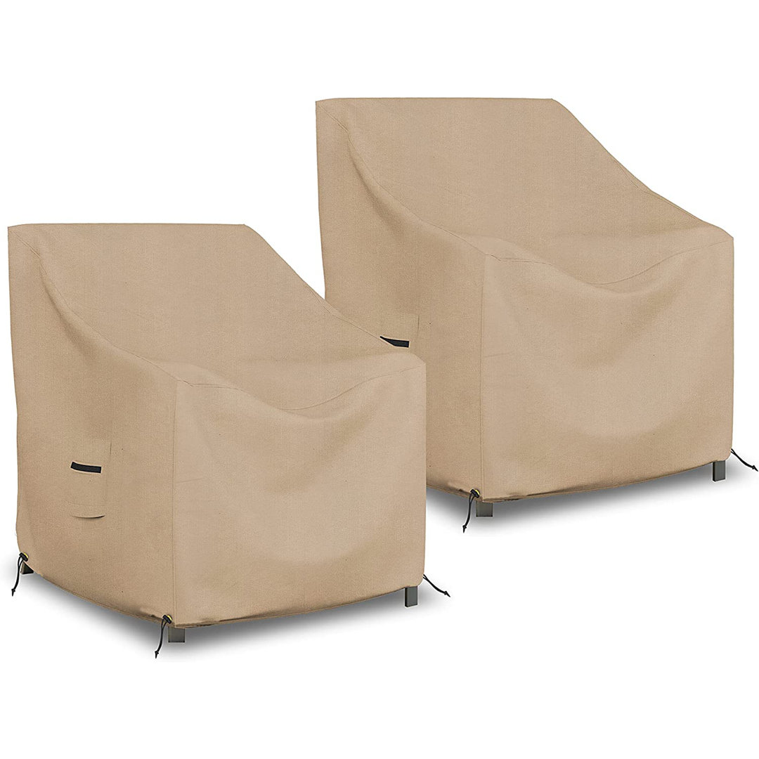 High Density Waterproof Outdoor Patio Chair Cover, All Weather Protection 2 PCs Patio Deep Seat Chair Cover Protector (Set of 2) (Set of 2) Arlmont & Co. 