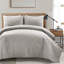 Quenby Gray Standard Cotton Reversible 3 Piece Quilt Set-25255004