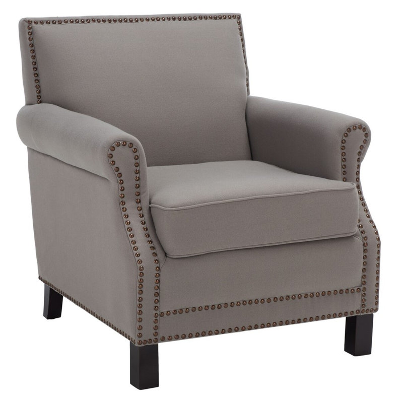 Fauteuil Easton, 100% polyester gris foncé