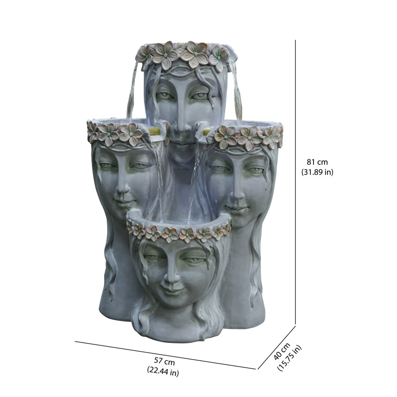 Resin Multi-Tier Flower Girl Fountain with LED Light