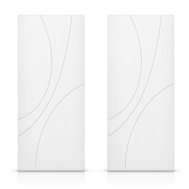 Portes de placard coulissantes à panneaux, Blanc, 84 po x 96 po