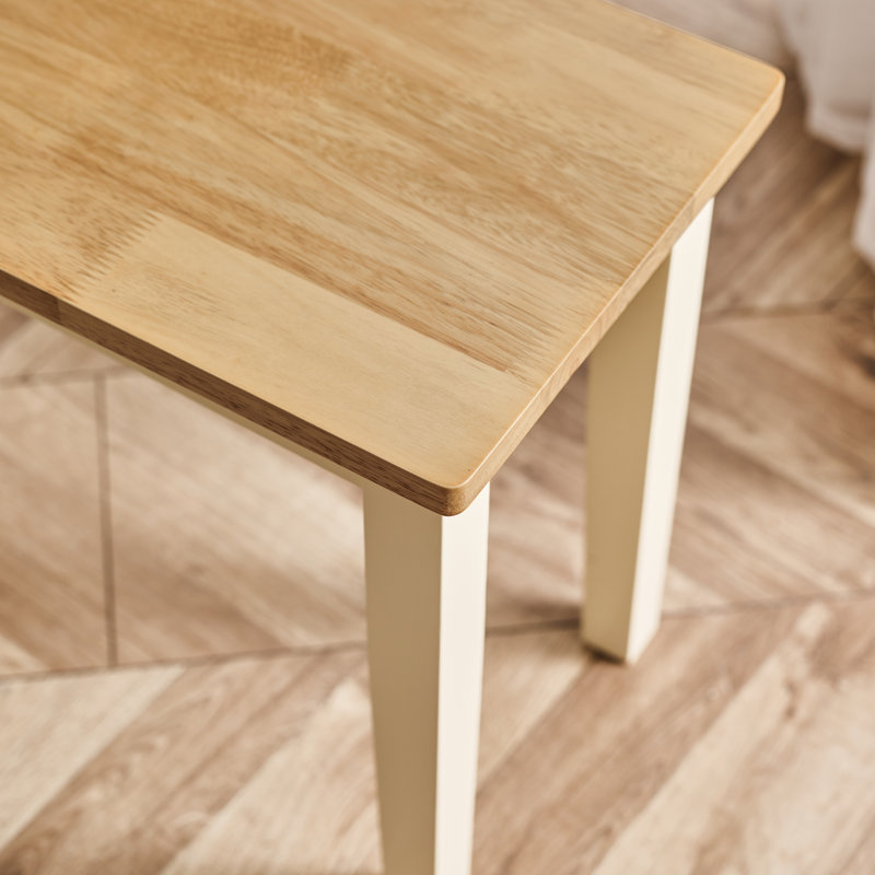Alcazar Solid Wood Dining Bench - Traditional Rustic Farmhouse Kitchen Style, Oak/Cream, 45cm H x 95cm W x 30cm D