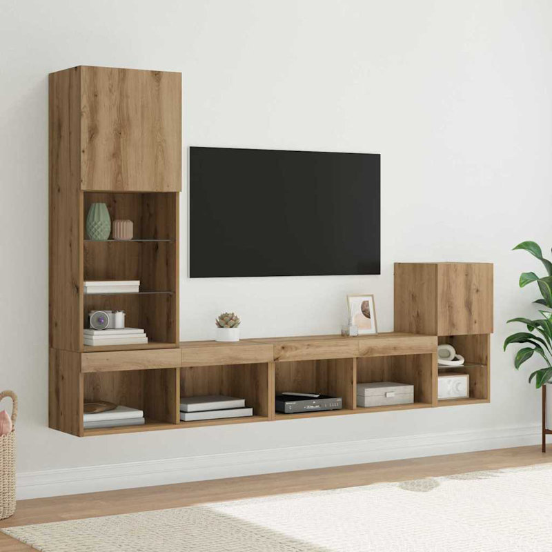 Unfinished TV Stand for TVs up to 24", Artisan Oak