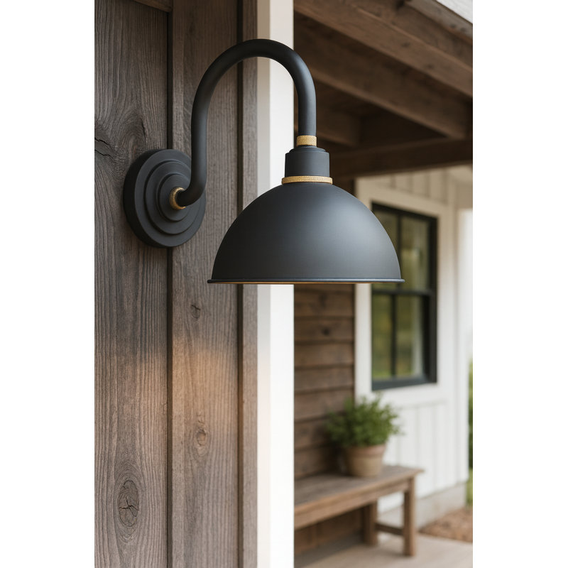 Luminaire de grange d'extérieur 1 lumière Bertram, H 17 po x L 12 po x P 20 po, Noir