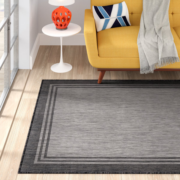 Wade Logan® Waikiki Gray/Dark Gray Indoor/Outdoor Rug & Reviews | Wayfair