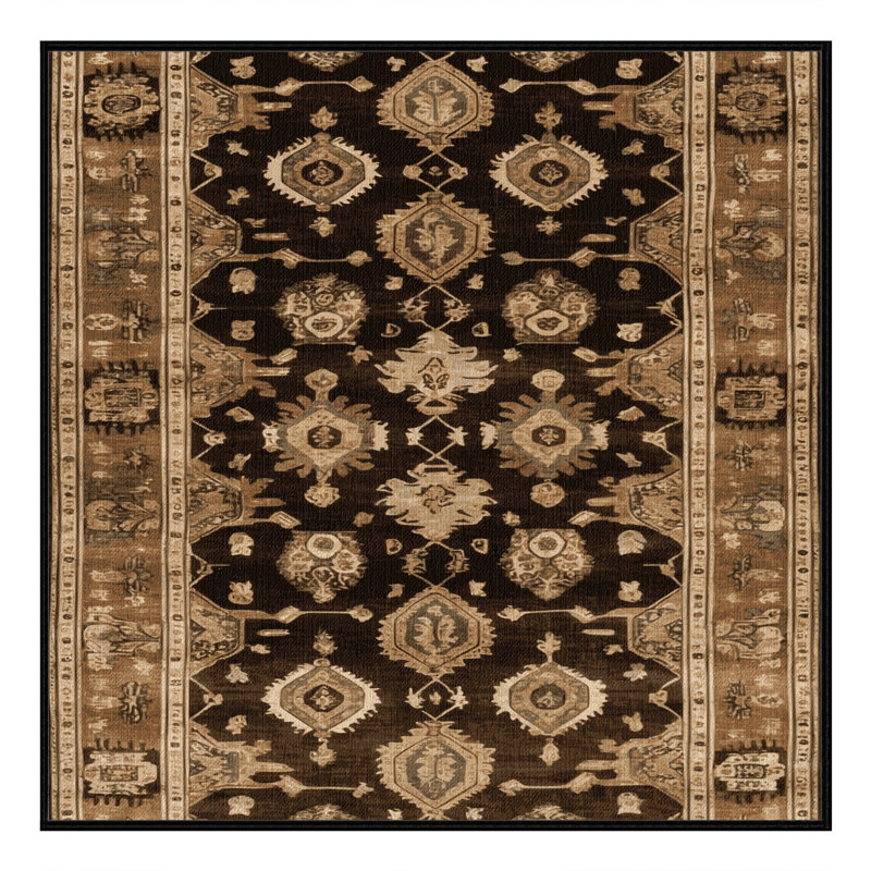 Tapis brun lavable à la machine, Rectangle 2 pi x 3 pi