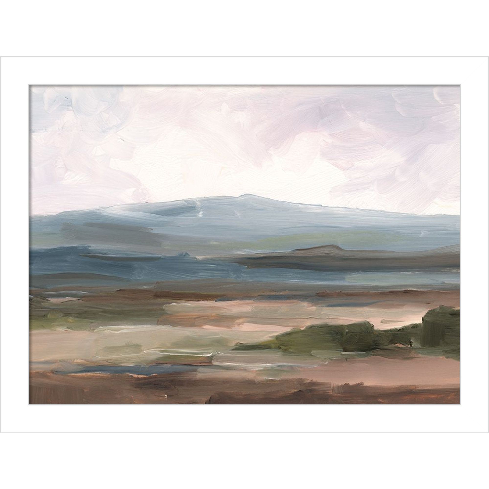 Serene Mountain Study II by Ethan Harper Wood Framed Wall Art Print, White, 10" H x 13" W