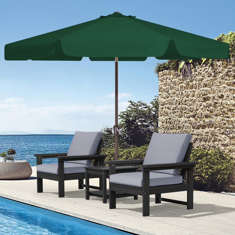 Parasol de marché pour patio extérieur, Vert foncé, H 97,6 po x l 108 po x P 108 po
