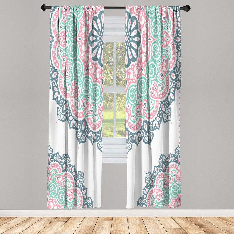 Semi Sheer Curtain Pair, 28" W x 95" L, Pale Purpleblue