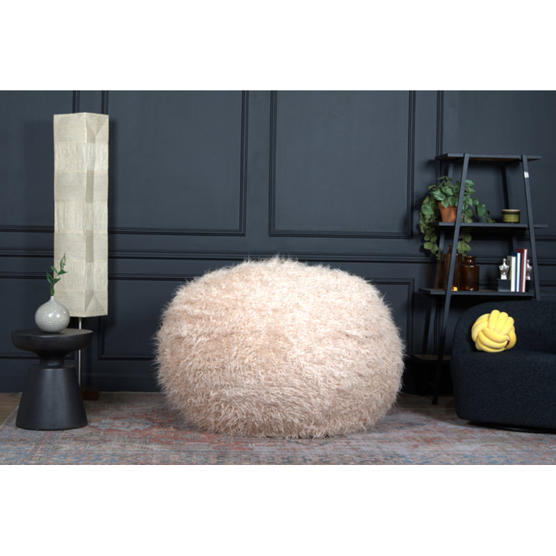 Similifourrure, Fausse fourrure taupe, H 42 po x l 54 po x P 54 po