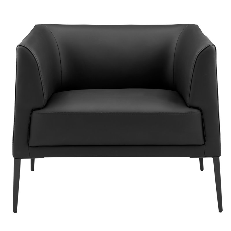 Manjola Faux Leather Accent Chair, Black