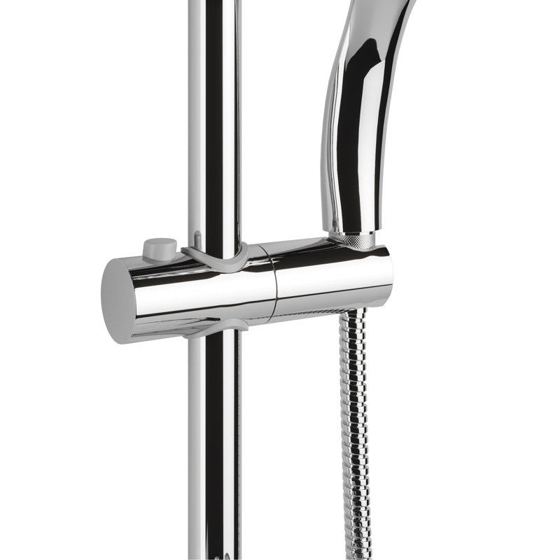 Chrome Adjustable Height Rain Shower System with Handheld