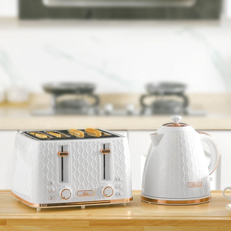 Kettle and Toaster Set, White