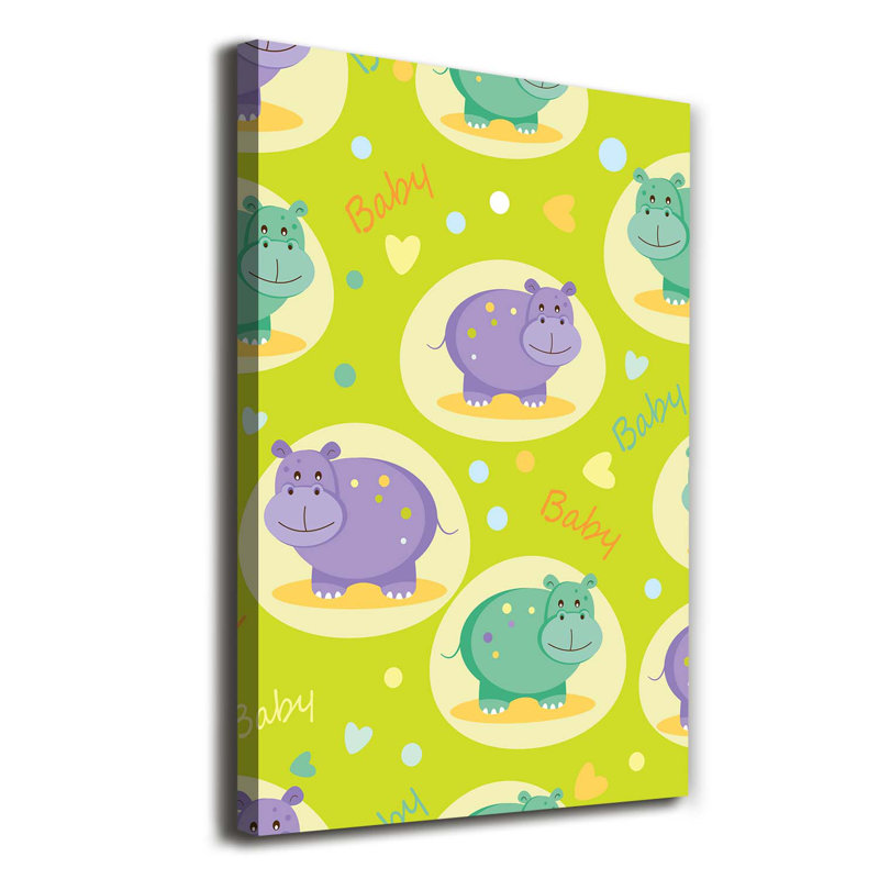 Hippos - Wrapped Canvas Print