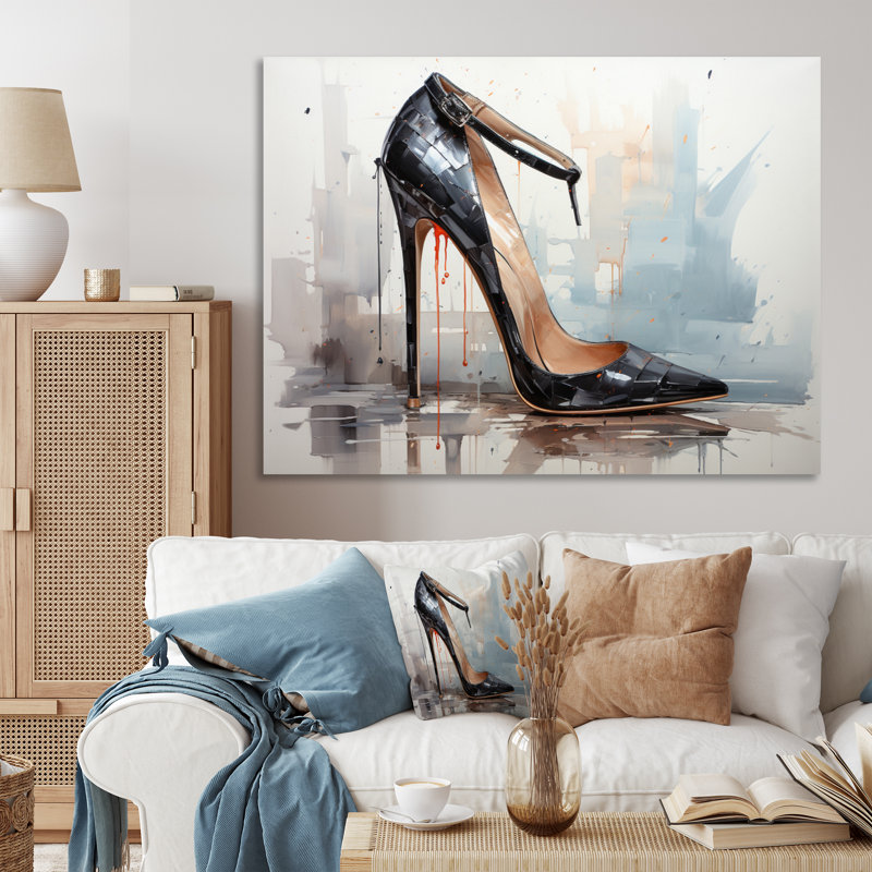 " Black Fashion High Heel Power III ", H 34 po x l 44 po, Toile tendue