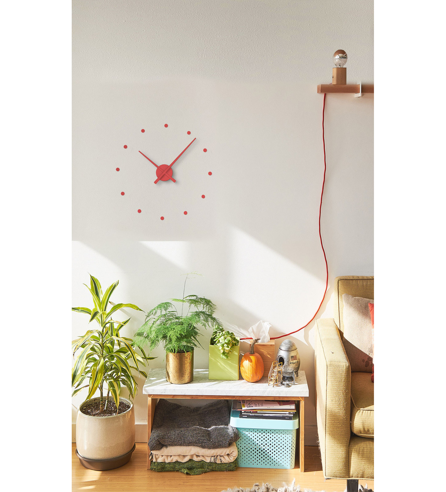 OJ Wall Clock, Red, Small
