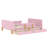 Kids Daybed Frame with Storage Drawers and Safety Guardrails,  Wood Daybed with Headboard and Hook Organizer, Pink, Full-654134724-654134725
