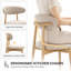  Solid Wood Upholstered Dining Chair - Ergonomic Curved Back, Comfort Fabric-1027972334-1010913833