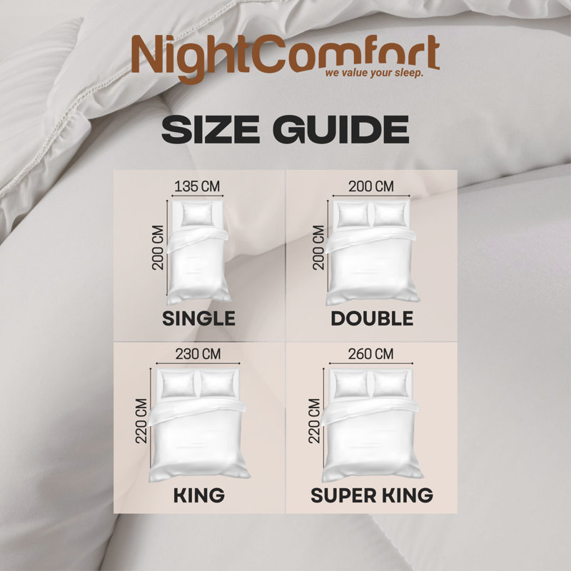 NightComfort Soft Touch Anti-Allergy Summer Season Microfibre 4.5 Tog Duvet, Super King