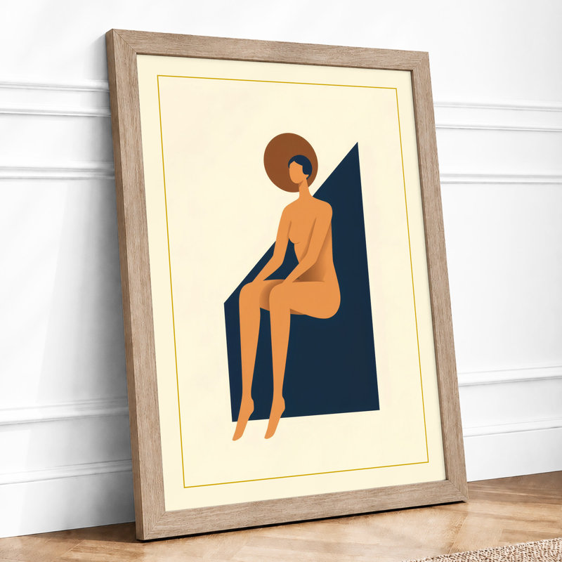 Woman In Geometry Art Deco - Print, A1 - 84.1 x 59.4 cm, Oak