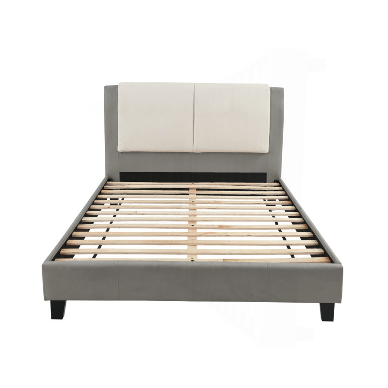 Eastern King Bed In White & Grey