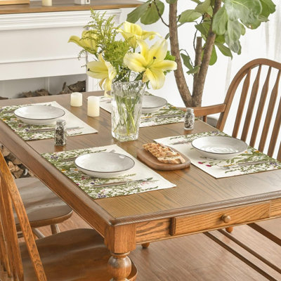 Placemats - Multicolor, Antique Herbs & Wild Flowers, Spring & Summer Table Décor, Set Of 4