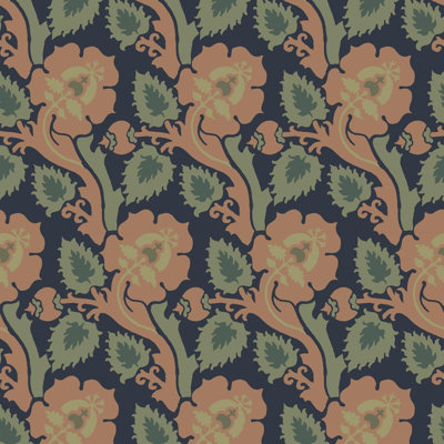Paisley Briar - Cypress Green Botanical Wallpaper