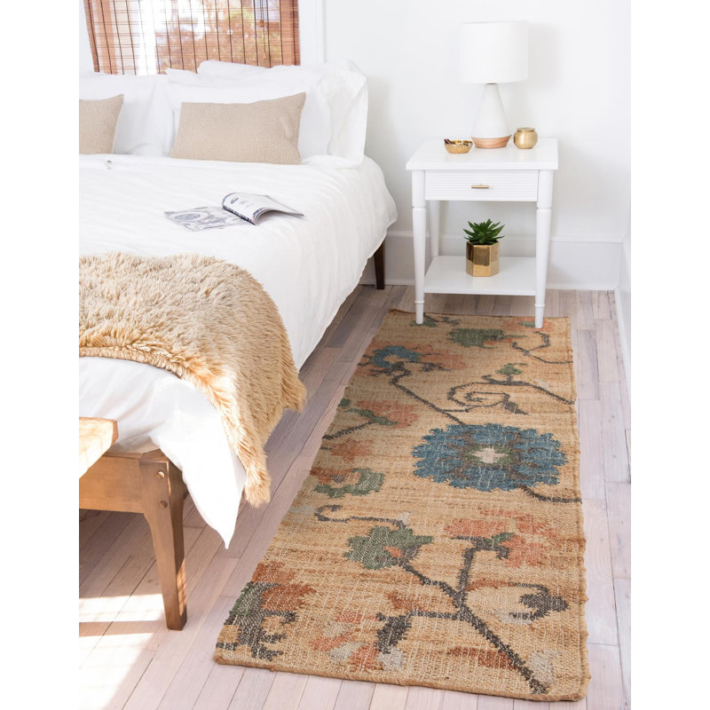  Nira Kala Handwoven Jute Rug, Runner 2' x 8'