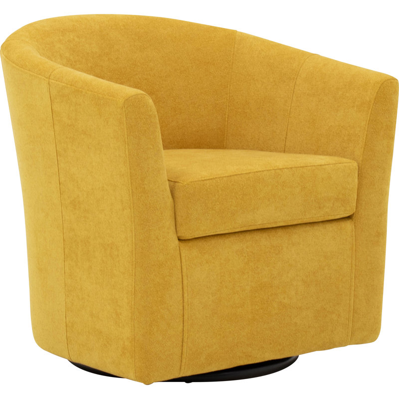 Fauteuil demi-tonneau pivotant 31 po Hansell, Jaune souci Chloe