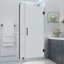 Porte de douche à charnière sans cadre avec verre givré ultra-lumineux 30,25 - 31,25 po x 80 po Belmore XL