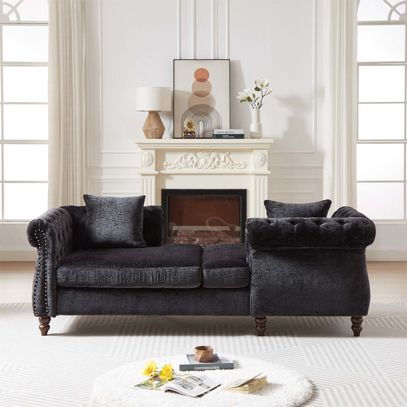 Chaise longue confortable Castanon avec un design élégant pour différentes pièces, Noir
