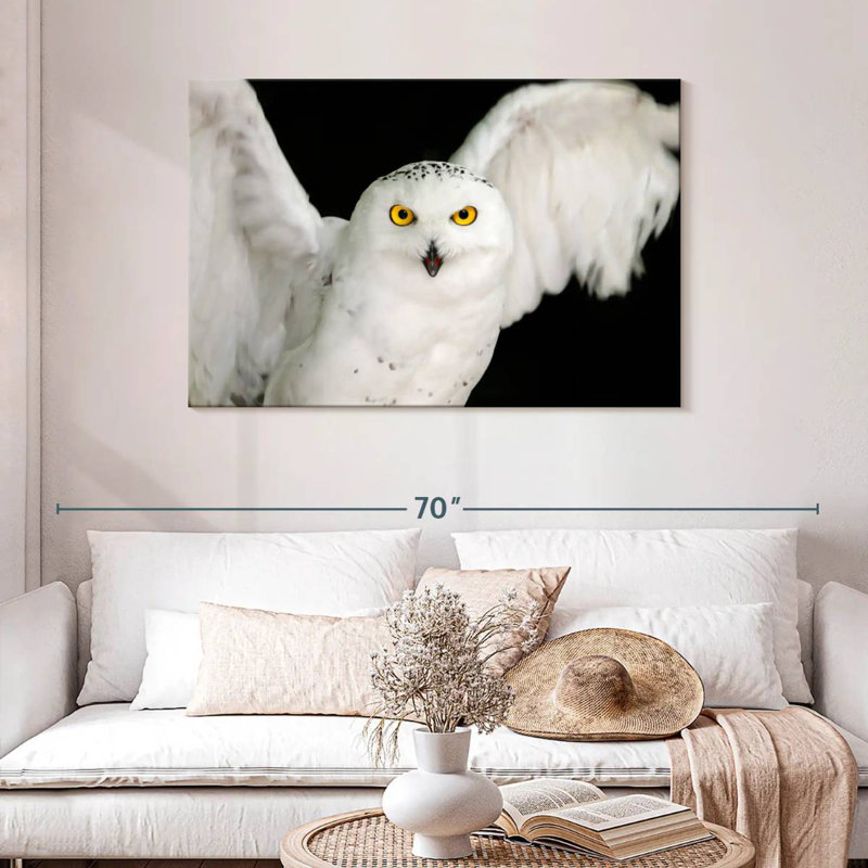 Brampt White Owl, 30" H x 45" W
