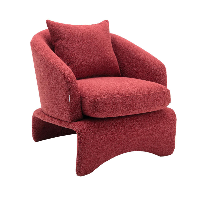 27" Wide Upholstered Accent Chair, Red 100% Polyester