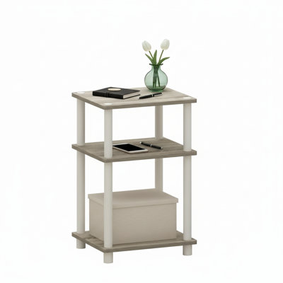 Table de chevet 3 rangées à rangement ouvert Turn-N-Tube, paquet de 1 avec poteaux en plastique