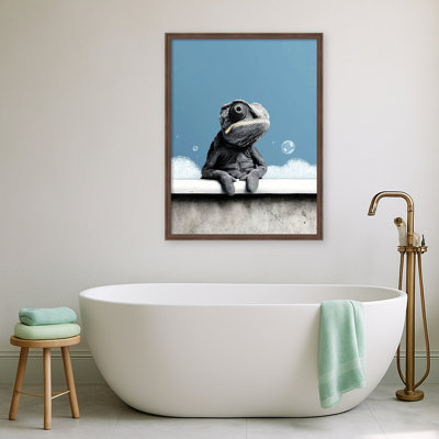 «Chameleon In Bathtube 3» par Justyna Jaszke, reproduction d'art sur toile encadrée