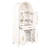 71" Tall Arched Kitchen Pantry Cabinet With Glass Door, Farmhouse Storage Pantry Cabinet With Adjustable Shelves & Barn Door Design For Kitchen, Living & Dining Room, White-1477642539