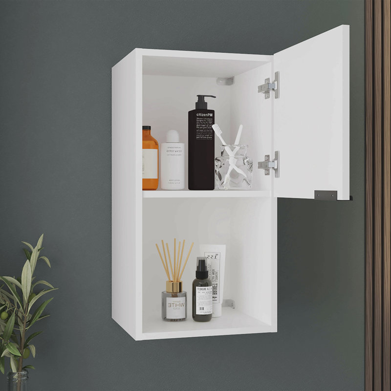 Pharmacie avec miroir et tablettes, avec option de positionnement vertical ou horizontal, solution de rangement de salle de bain moderne, blanc