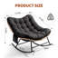 Indoor/Outdoor Rocking Chair with Thick Cushion, Heavy-Duty Metal Frame Supports 450 Lbs  Rocking Motion, Water-Resistant Fabric, Single-2043725155
