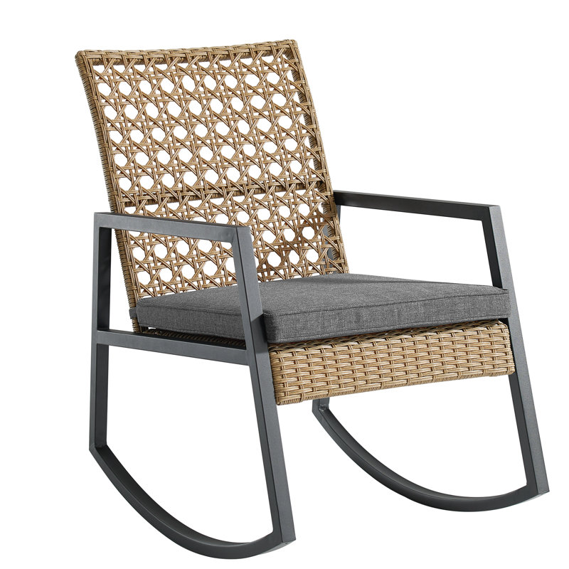Dolezal Metal Outdoor Chair, Light Brown Frame/Gray Cushion