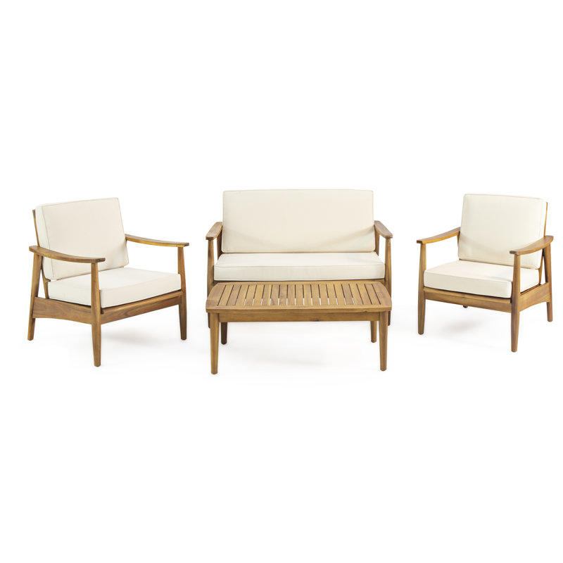 James Acacia 4 - Person Patio Conversation Set with Cushions
