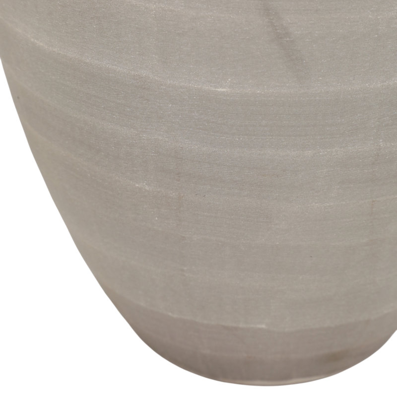 Grand vase décoratif en verre avec une texture subtile pour la décoration intérieure - Élégant vase de table contemporain pour arrangement floral - 13 po, gris