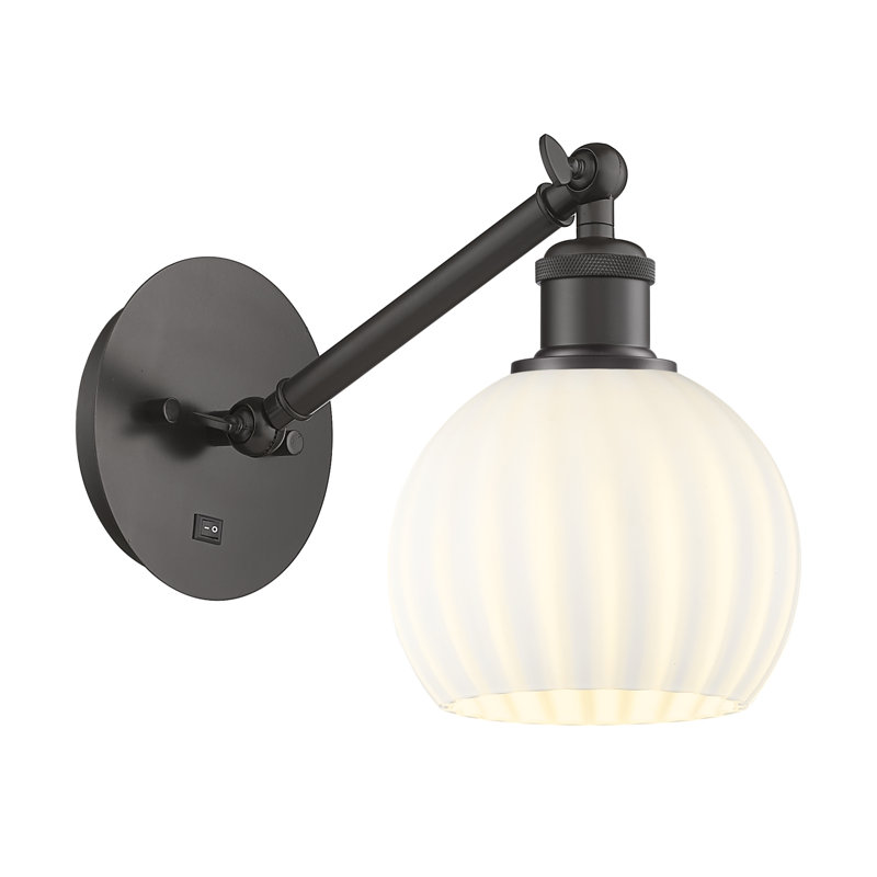 Bernadete Steel Armed Sconce, 8" H x 6" W x 12" D, Oil Rubbed Bronze
