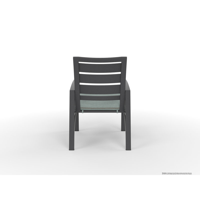 Outdoor Dining Armchair, Harris Stone, Carbon Black