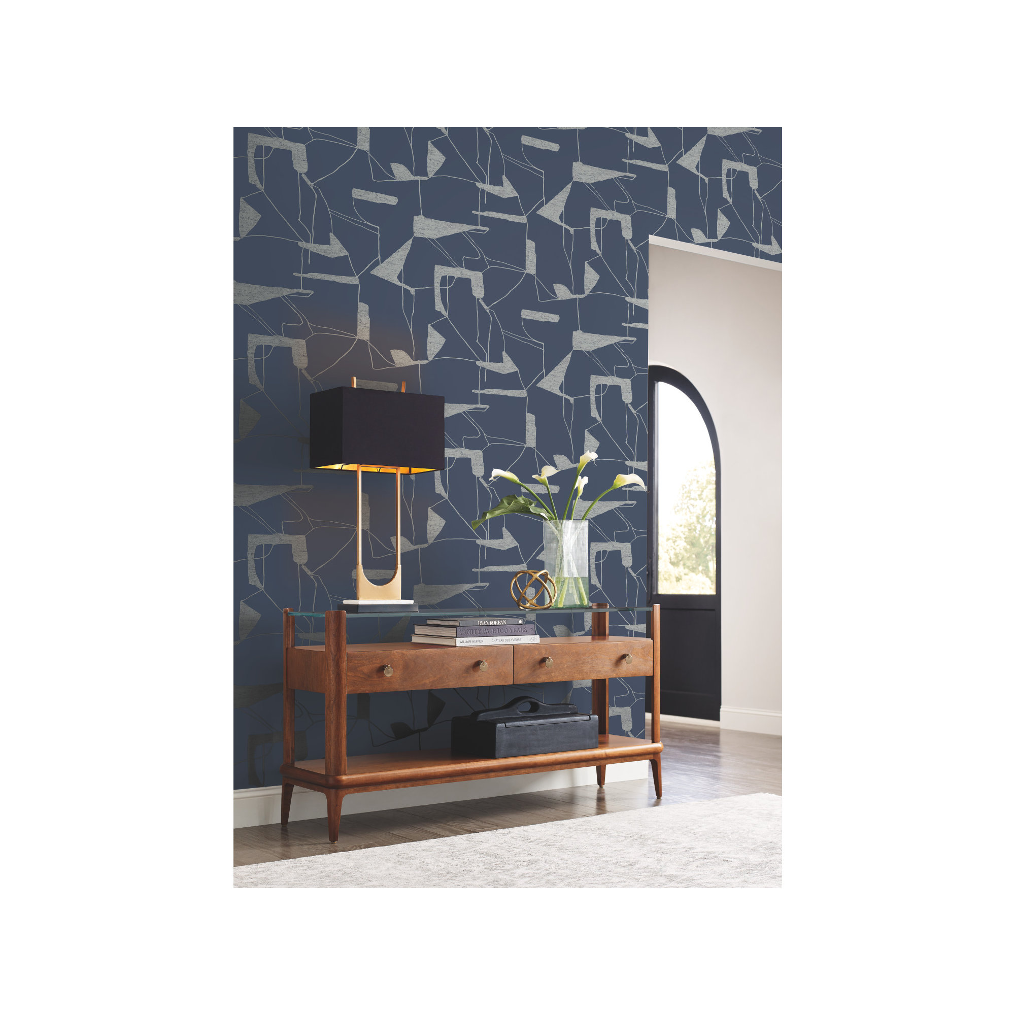 Alza Abstract Roll, Navy/Gray