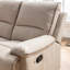 Mobilier de salon inclinable crème avec compartiment caché, porte-gobelets et compartiments à bandes à DEL, éclairage pour porte-boissons