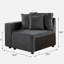 Fauteuil d'appoint gris à dossier gauche