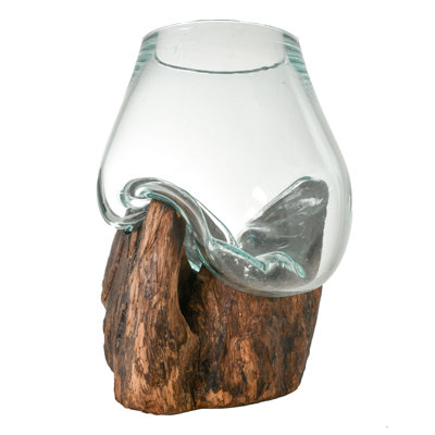 Small Glass Bowl On Wood
