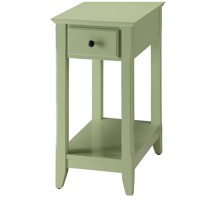 Table d'appoint vert clair avec tablette inférieure, Vert clair